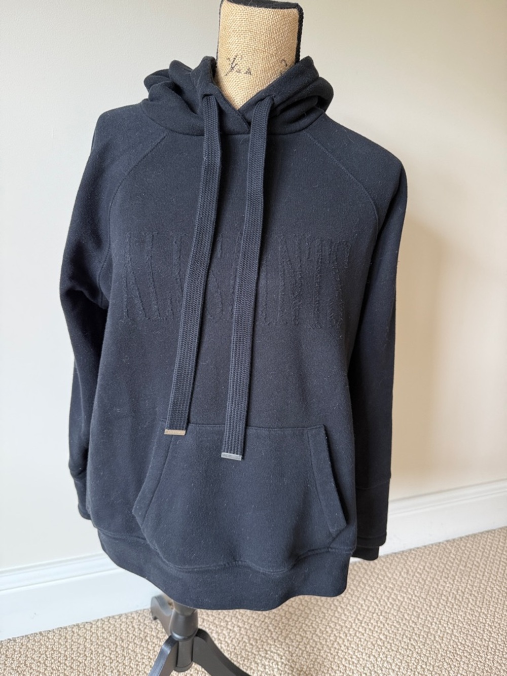 All Saints Lucia Black Logo Pullover Hoodie